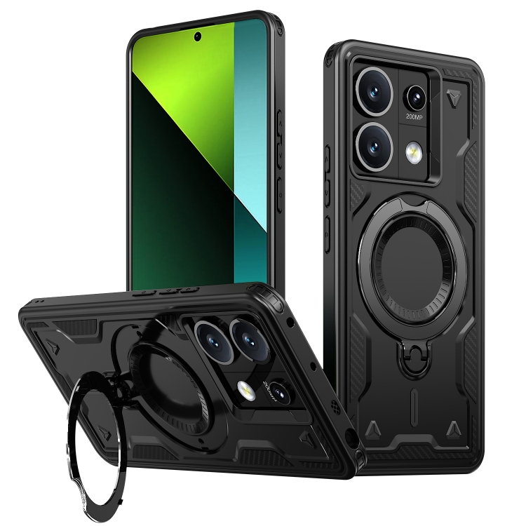 For Redmi Note 13 Pro 5G PC Hybrid TPU Armor MagSafe Ring Holder Phone Case(Black)
For Redmi Note 13 Pro 5G PC Hybrid TPU Armor MagSafe Ring Holder Phone Case(Black)