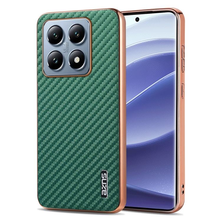 For Xiaomi 14T Pro AZNS Electroplated Edge Carbon Fiber Texture Phone Case(Green)
For Xiaomi 14T Pro AZNS Electroplated Edge Carbon Fiber Texture Phone Case(Green)