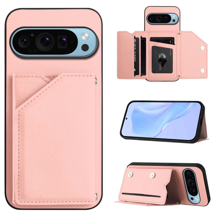 For Google Pixel 9 Pro Skin Feel Four Card Slots Phone Case with Wrist Strap(Pink)
For Google Pixel 9 Pro Skin Feel Four Card Slots Phone Case with Wrist Strap(Pink)