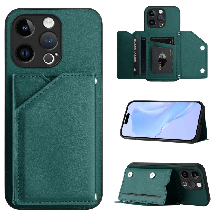 For iPhone 13 Pro Skin Feel Four Card Slots Phone Case with Wrist Strap(Green)
For iPhone 13 Pro Skin Feel Four Card Slots Phone Case with Wrist Strap(Green)