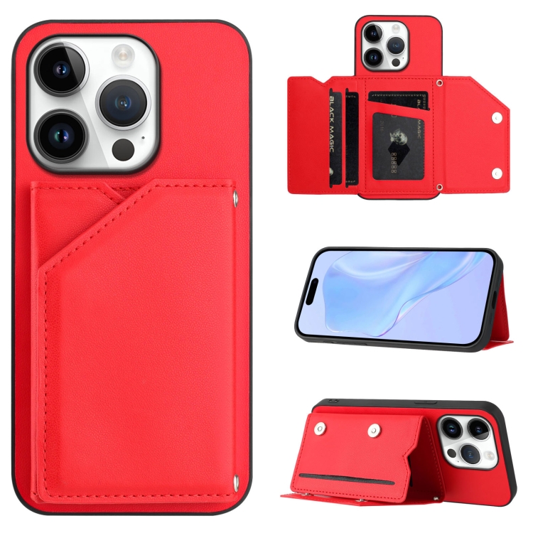 For iPhone 16 Pro Skin Feel Four Card Slots Phone Case with Wrist Strap(Red)
For iPhone 16 Pro Skin Feel Four Card Slots Phone Case with Wrist Strap(Red)