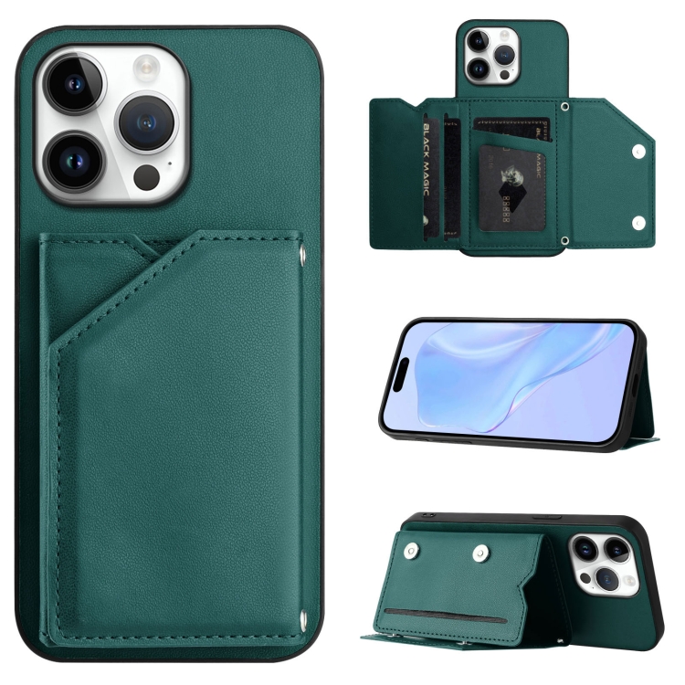 For iPhone 16 Pro Max Skin Feel Four Card Slots Phone Case with Wrist Strap(Green)
For iPhone 16 Pro Max Skin Feel Four Card Slots Phone Case with Wrist Strap(Green)