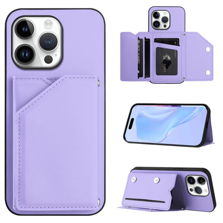 For iPhone 16 Pro Max Skin Feel Four Card Slots Phone Case with Wrist Strap(Purple)
For iPhone 16 Pro Max Skin Feel Four Card Slots Phone Case with Wrist Strap(Purple)