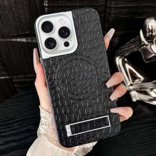For iPhone 16 Pro Max Pebble Pattern PU MagSafe Phone Case with Holder(Black)
For iPhone 16 Pro Max Pebble Pattern PU MagSafe Phone Case with Holder(Black)