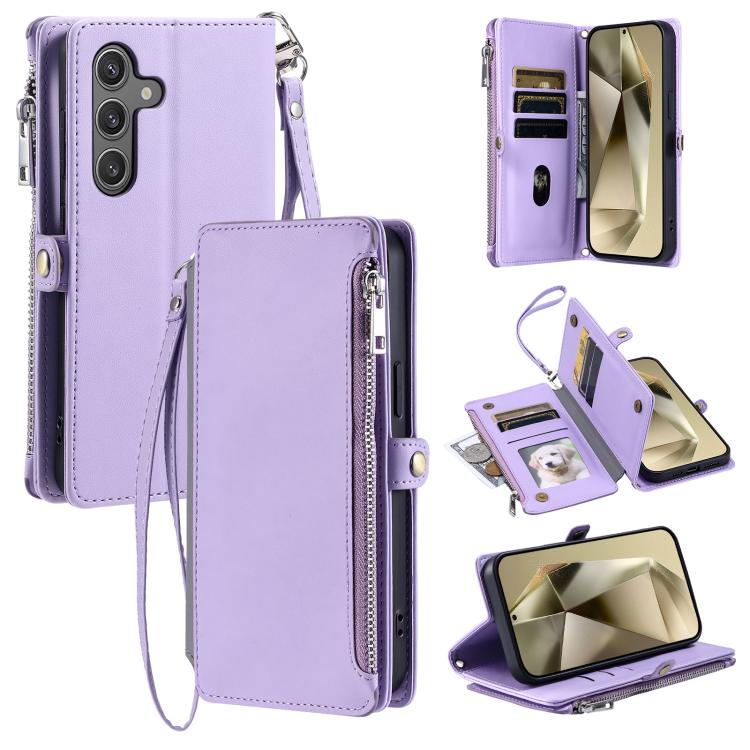 For Samsung Galaxy A17 5G Leather Stitching Multi-card Slot Zipper Phone Case(Purple)
For Samsung Galaxy A17 5G Leather Stitching Multi-card Slot Zipper Phone Case(Purple)