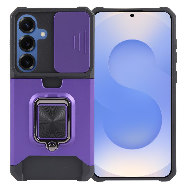 For Samsung Galaxy S26 5G Camera Shield Card Slot PC+TPU Phone Case(Purple)
For Samsung Galaxy S26 5G Camera Shield Card Slot PC+TPU Phone Case(Purple)