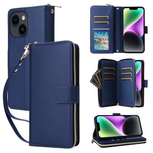For iPhone 14 / 13 Nine-card Slots Zipper Wallet Bag Leather Phone Case(Blue)
For iPhone 14 / 13 Nine-card Slots Zipper Wallet Bag Leather Phone Case(Blue)