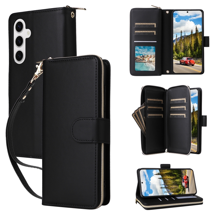 For Samsung Galaxy S24 5G Nine-card Slots Zipper Wallet Bag Leather Phone Case(Black)
For Samsung Galaxy S24 5G Nine-card Slots Zipper Wallet Bag Leather Phone Case(Black)