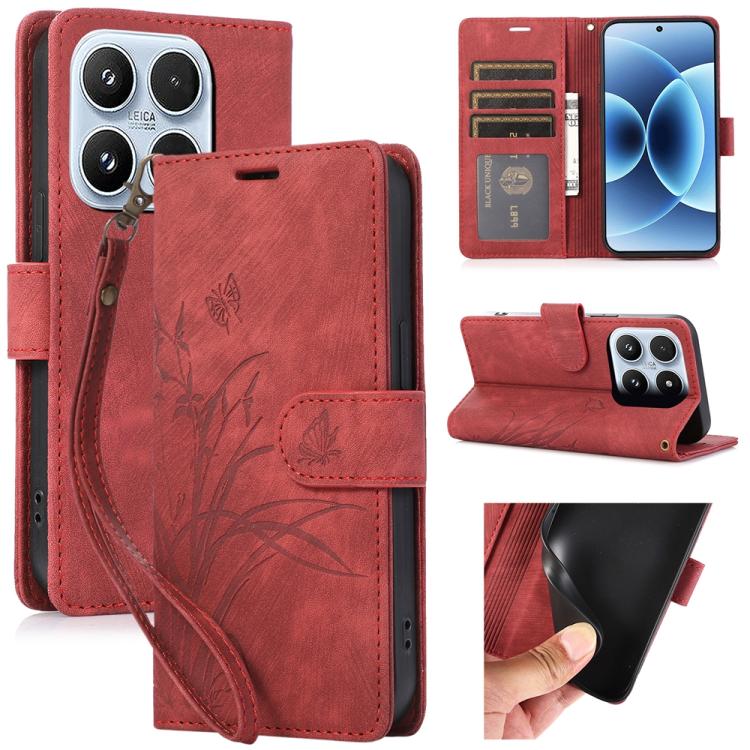 For Xiaomi 17 Orchid Butterfly Embossed Leather Phone Case(Red)
For Xiaomi 17 Orchid Butterfly Embossed Leather Phone Case(Red)