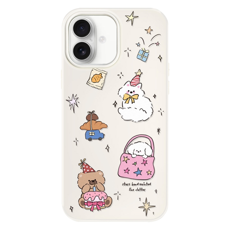 For iPhone 16 Skin Feeling Jelly TPU Hybrid PC Phone Case(Star Shine Small Object White)
For iPhone 16 Skin Feeling Jelly TPU Hybrid PC Phone Case(Star Shine Small Object White)
