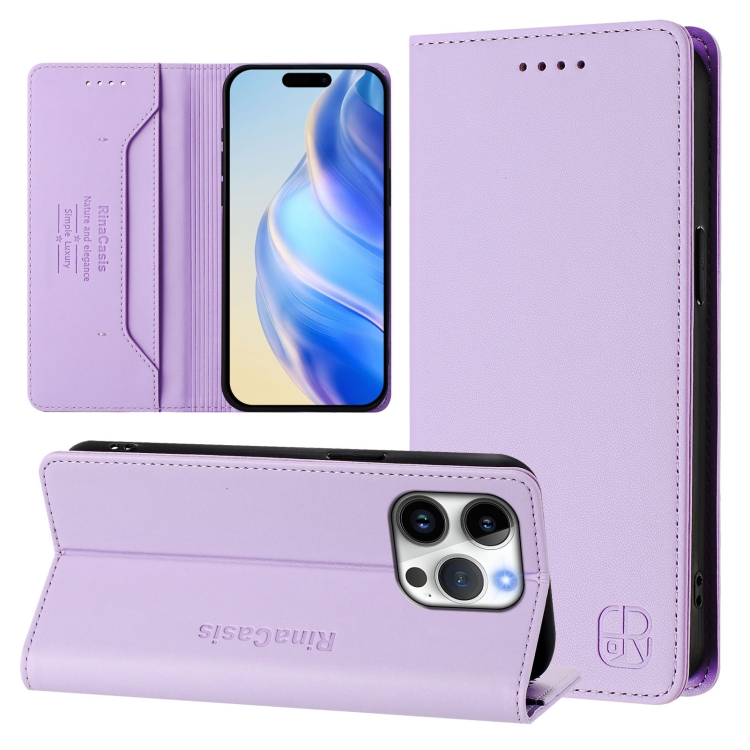 For iPhone 16 Pro Max RC01 Dual-Folded Magnetic Suction RFID Leather Phone Case(Light Purple)
For iPhone 16 Pro Max RC01 Dual-Folded Magnetic Suction RFID Leather Phone Case(Light Purple)