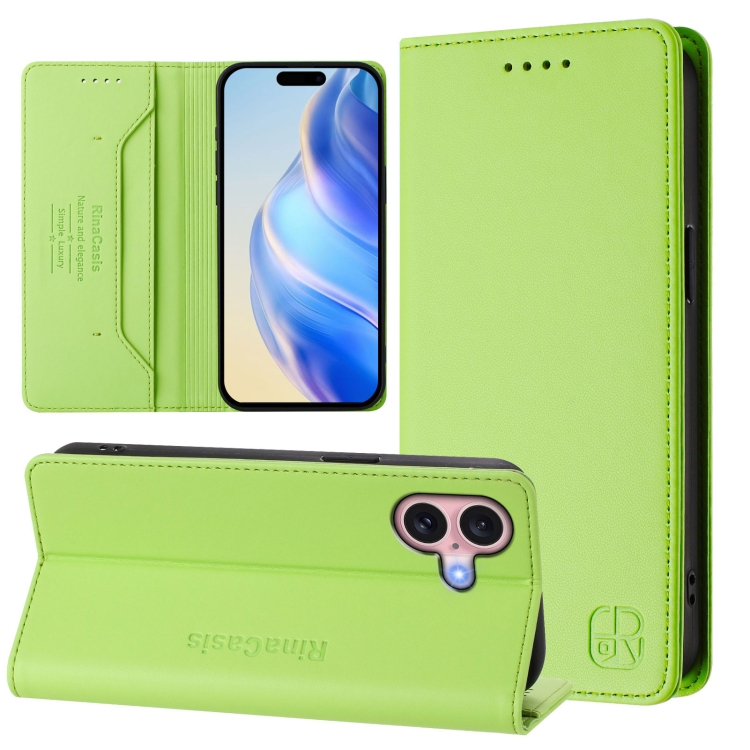 For iPhone 16 Plus RC01 Dual-Folded Magnetic Suction RFID Leather Phone Case(Grass Green)
For iPhone 16 Plus RC01 Dual-Folded Magnetic Suction RFID Leather Phone Case(Grass Green)