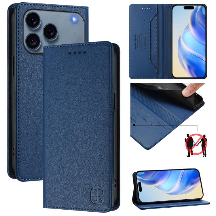 For iPhone 17 Pro Max RC01 Dual-Folded Magnetic Suction RFID Leather Phone Case(Dark Blue)
For iPhone 17 Pro Max RC01 Dual-Folded Magnetic Suction RFID Leather Phone Case(Dark Blue)