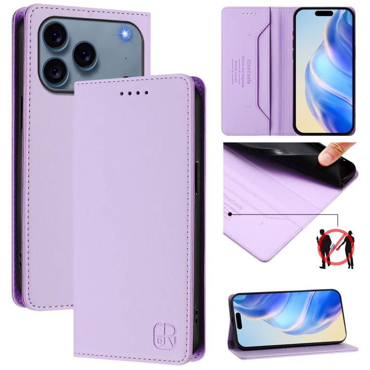For iPhone 17 Pro RC01 Dual-Folded Magnetic Suction RFID Leather Phone Case(Light Purple)
For iPhone 17 Pro RC01 Dual-Folded Magnetic Suction RFID Leather Phone Case(Light Purple)