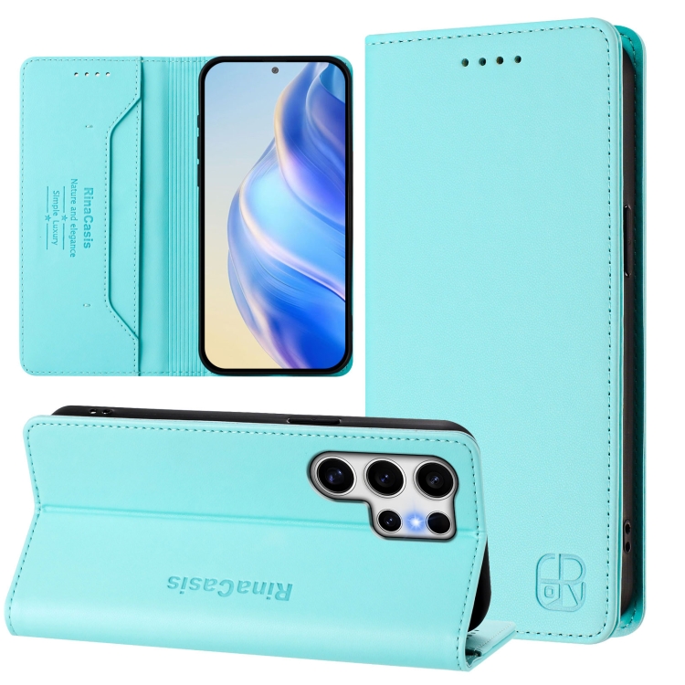 For Samsung Galaxy S22 Ultra 5G RC01 Dual-Folded Magnetic Suction RFID Leather Phone Case(Mint Green)
For Samsung Galaxy S22 Ultra 5G RC01 Dual-Folded Magnetic Suction RFID Leather Phone Case(Mint Green)