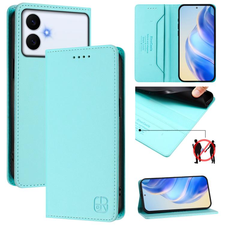 For Samsung Galaxy S26 Edge 5G RC01 Dual-Folded Magnetic Suction RFID Leather Phone Case(Mint Green) 
For Samsung Galaxy S26 Edge 5G RC01 Dual-Folded Magnetic Suction RFID Leather Phone Case(Mint Green)