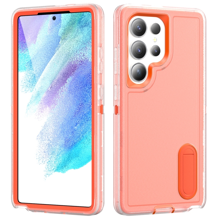 For Samsung Galaxy S25 Ultra 5G Rugged PC Hybrid Silicone Phone Case with Holder(Transparent+Orange)
For Samsung Galaxy S25 Ultra 5G Rugged PC Hybrid Silicone Phone Case with Holder(Transparent+Orange)