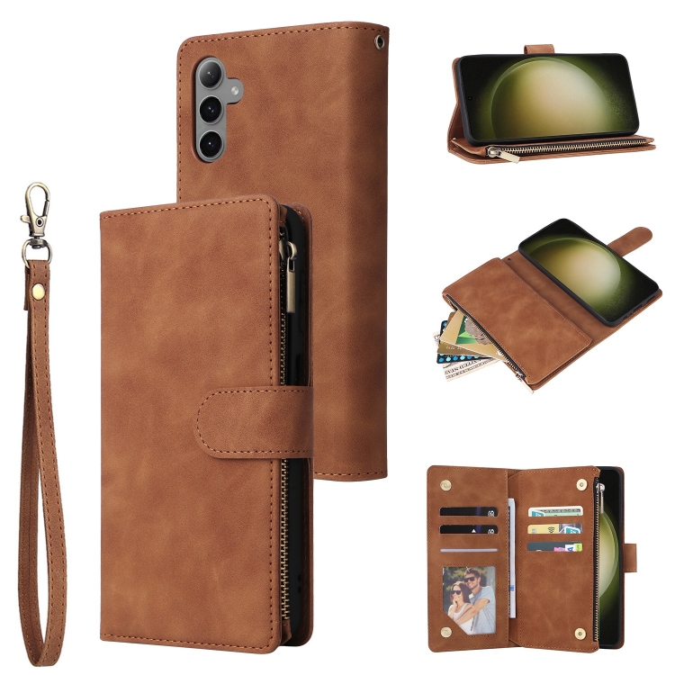For Samsung Galaxy S25+ 5G Multifunctional Frosted Zipper Wallet Leather Phone Case(Brown)
For Samsung Galaxy S25+ 5G Multifunctional Frosted Zipper Wallet Leather Phone Case(Brown)