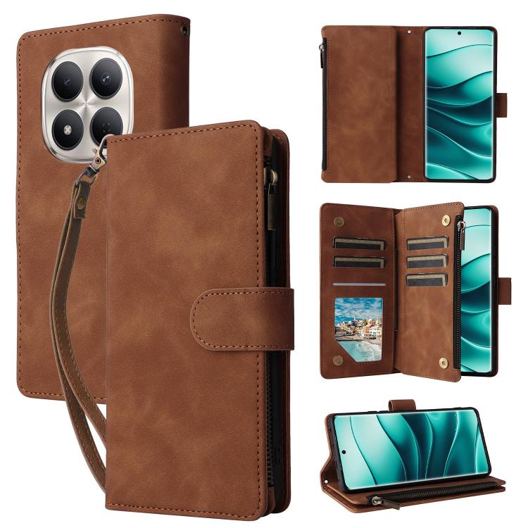 For Redmi Note 15 Pro 4G Global 163.2mm Multifunctional Frosted Zipper Wallet Leather Phone Case(Brown)
For Redmi Note 15 Pro 4G Global 163.2mm Multifunctional Frosted Zipper Wallet Leather Phone Case(Brown)