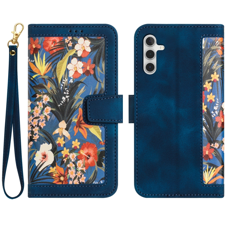 For Samsung Galaxy S24 FE 5G Floral Pattern Leather Phone Case with Lanyard(Dark Blue)
For Samsung Galaxy S24 FE 5G Floral Pattern Leather Phone Case with Lanyard(Dark Blue)
