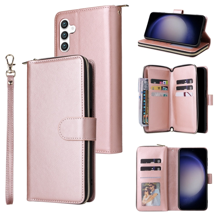 For Samsung Galaxy S25 5G 9-Card Slots Zipper Wallet Bag Leather Phone Case(Rose Gold)
For Samsung Galaxy S25 5G 9-Card Slots Zipper Wallet Bag Leather Phone Case(Rose Gold)