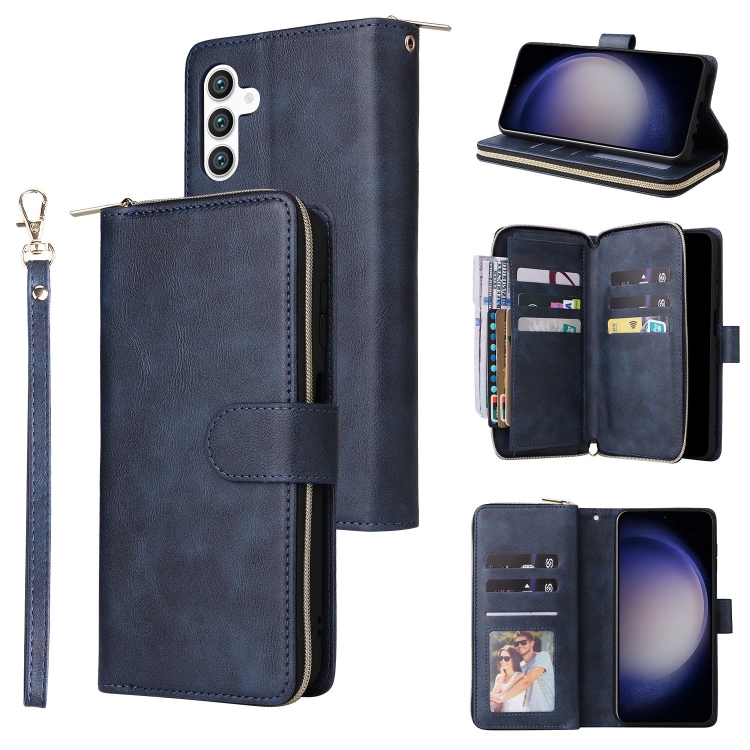 For Samsung Galaxy S25 5G 9-Card Slots Zipper Wallet Bag Leather Phone Case(Blue)
For Samsung Galaxy S25 5G 9-Card Slots Zipper Wallet Bag Leather Phone Case(Blue)