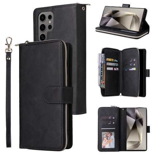 For Samsung Galaxy S25 Ultra 5G 9-Card Slots Zipper Wallet Bag Leather Phone Case(Black)
For Samsung Galaxy S25 Ultra 5G 9-Card Slots Zipper Wallet Bag Leather Phone Case(Black)
