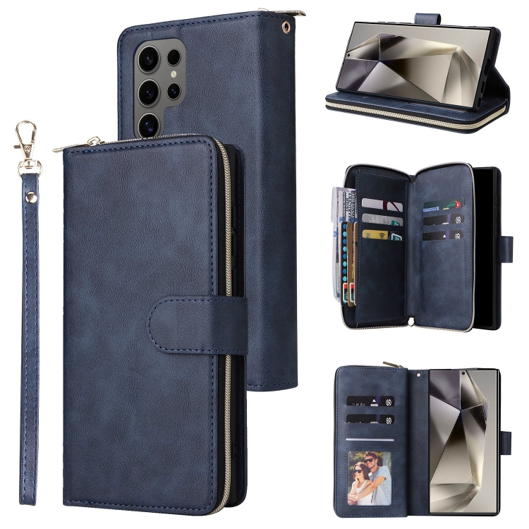 For Samsung Galaxy S25 Ultra 5G 9-Card Slots Zipper Wallet Bag Leather Phone Case(Blue)
For Samsung Galaxy S25 Ultra 5G 9-Card Slots Zipper Wallet Bag Leather Phone Case(Blue)