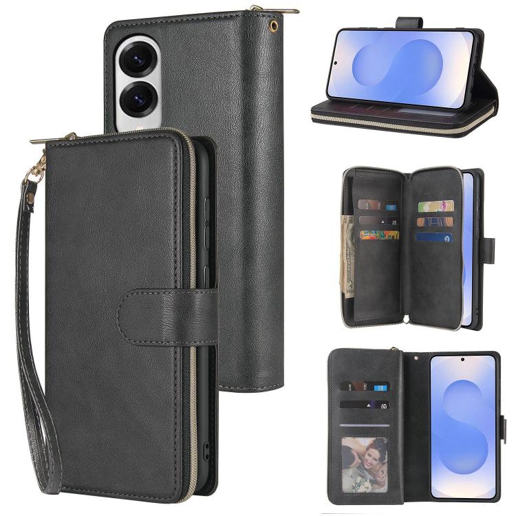 For Samsung Galaxy S25 Edge 5G 9-Card Slots Zipper Wallet Bag Leather Phone Case(Black)
For Samsung Galaxy S25 Edge 5G 9-Card Slots Zipper Wallet Bag Leather Phone Case(Black)