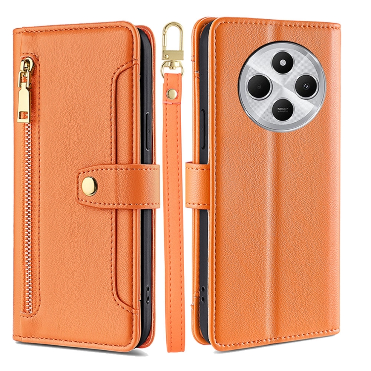 For Redmi 14C 4G Sheep Texture Cross-body Zipper Wallet Leather Phone Case(Orange) 
For Redmi 14C 4G Sheep Texture Cross-body Zipper Wallet Leather Phone Case(Orange)