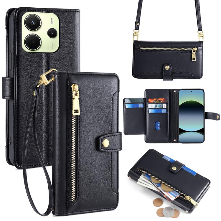For Redmi Note 14 4G 163.25mm Sheep Texture Cross-body Zipper Wallet Leather Phone Case(Black)
For Redmi Note 14 4G 163.25mm Sheep Texture Cross-body Zipper Wallet Leather Phone Case(Black)