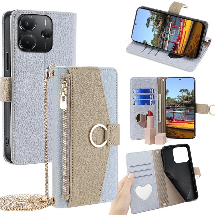 For Redmi Note 14 4G 164.84mm Crossbody Litchi Texture Leather Phone Case(Blue)
For Redmi Note 14 4G 164.84mm Crossbody Litchi Texture Leather Phone Case(Blue)