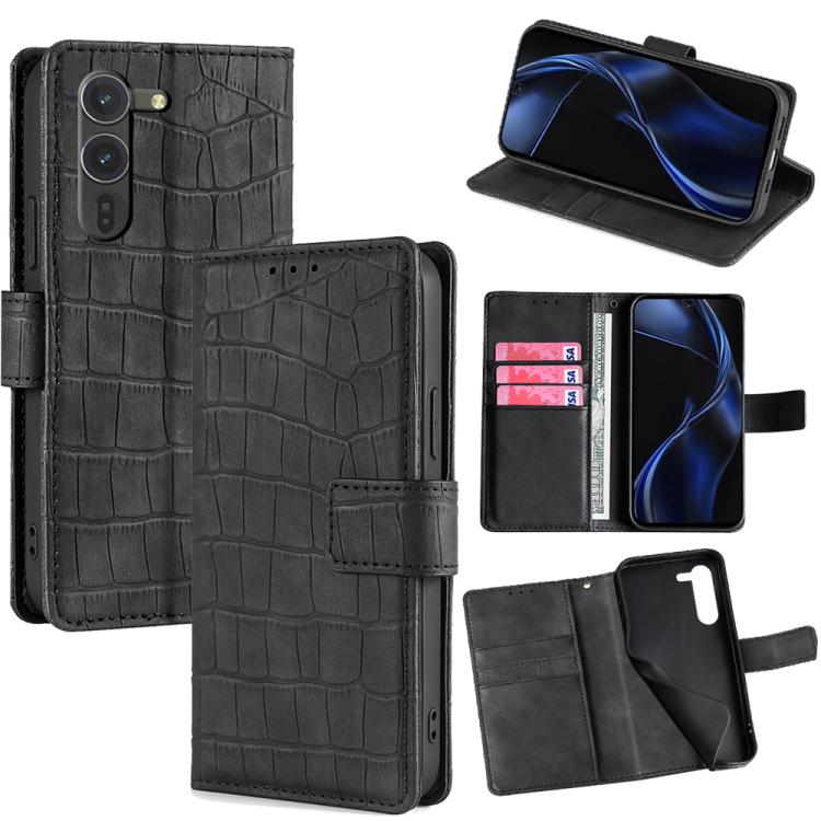 For Fujitsu Arrows Alpha F-51F Skin Feel Crocodile Magnetic Clasp Leather Phone Case(Black)
For Fujitsu Arrows Alpha F-51F Skin Feel Crocodile Magnetic Clasp Leather Phone Case(Black)