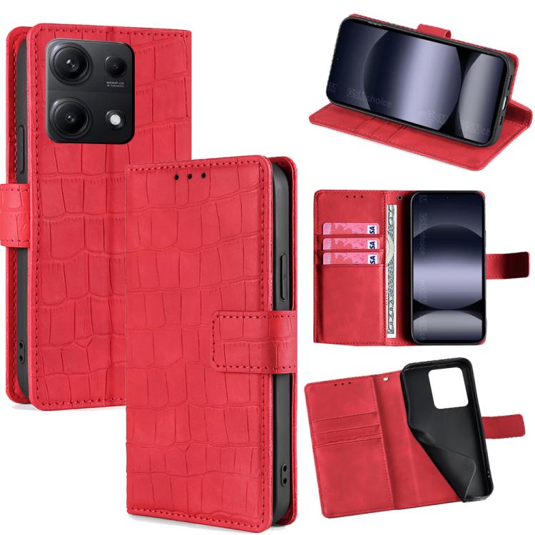 For Redmi Note 14S 4G Skin Feel Crocodile Magnetic Clasp Leather Phone Case(Red)
For Redmi Note 14S 4G Skin Feel Crocodile Magnetic Clasp Leather Phone Case(Red)
