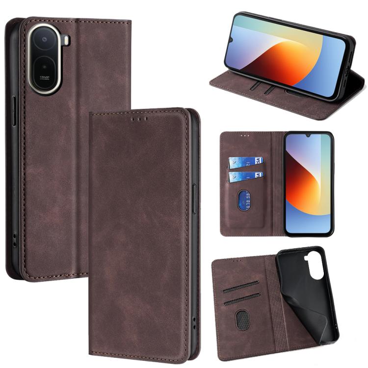 For Redmi A7 Pro 171mm / Poco C85x 5G Skin Feel Magnetic Leather Phone Case(Dark Brown)
For Redmi A7 Pro 171mm / Poco C85x 5G Skin Feel Magnetic Leather Phone Case(Dark Brown)