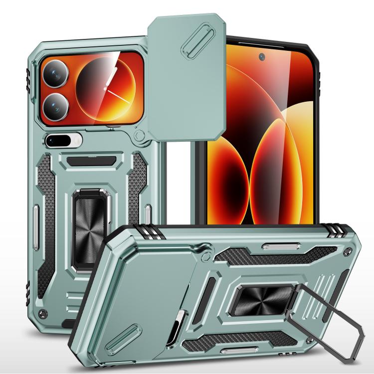 For Xiaomi 17 Pro Max Armor PC Hybrid TPU Camera Shield Phone Case(Alpine Green)
For Xiaomi 17 Pro Max Armor PC Hybrid TPU Camera Shield Phone Case(Alpine Green)