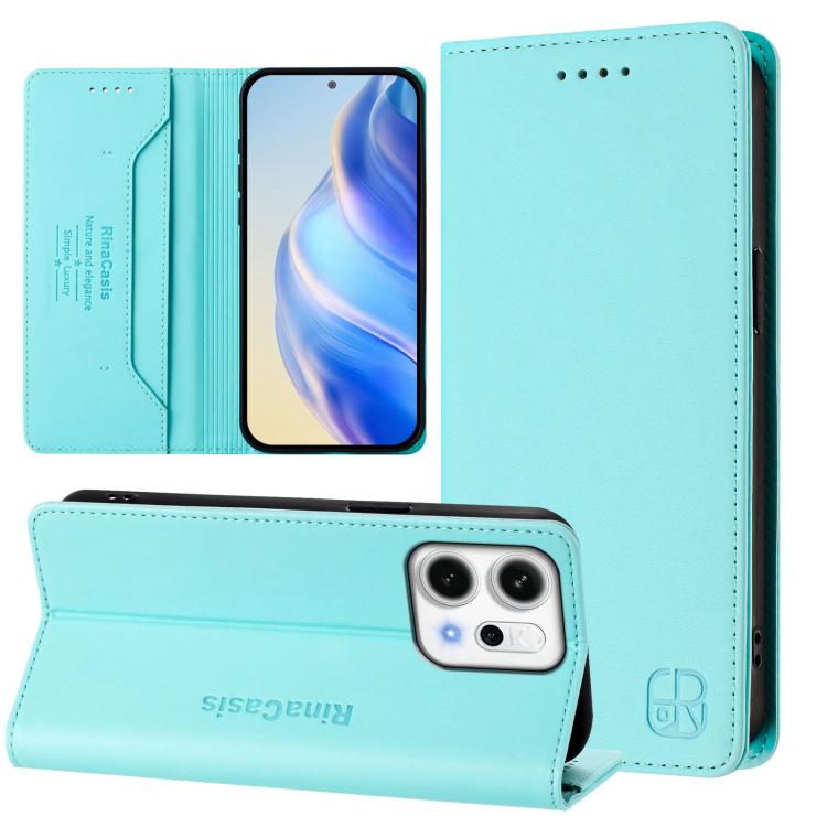 For OPPO Reno14 5G Global RC01 Dual-Folded Magnetic Suction RFID Leather Phone Case(Mint Green)
For OPPO Reno14 5G Global RC01 Dual-Folded Magnetic Suction RFID Leather Phone Case(Mint Green)