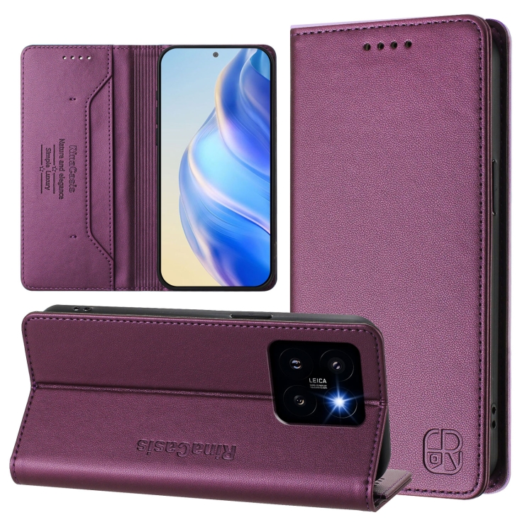 For Xiaomi 14 Pro 5G RC01 Dual-Folded Magnetic Suction RFID Leather Phone Case(Violet)
For Xiaomi 14 Pro 5G RC01 Dual-Folded Magnetic Suction RFID Leather Phone Case(Violet)