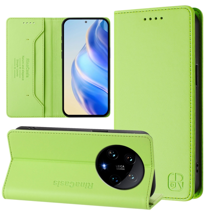 For Xiaomi 14 Ultra 5G RC01 Dual-Folded Magnetic Suction RFID Leather Phone Case(Grass Green)
For Xiaomi 14 Ultra 5G RC01 Dual-Folded Magnetic Suction RFID Leather Phone Case(Grass Green)