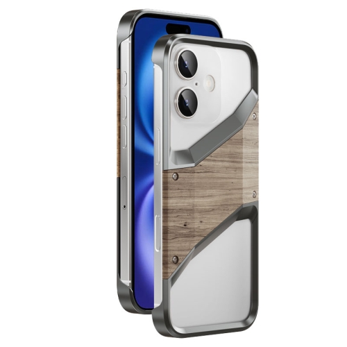 For iPhone 16 Aluminum Alloy Solid Wood Frameless Hollow Metal Phone Case(Dark Grey)
For iPhone 16 Aluminum Alloy Solid Wood Frameless Hollow Metal Phone Case(Dark Grey)