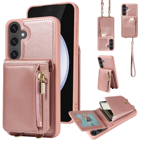 For Samsung Galaxy S24 FE 5G Crossbody Lanyard Zipper Wallet Leather Phone Case(Rose Gold)
For Samsung Galaxy S24 FE 5G Crossbody Lanyard Zipper Wallet Leather Phone Case(Rose Gold)