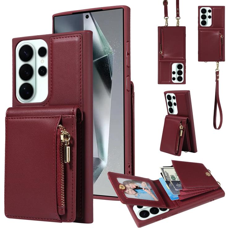 For Samsung Galaxy S26 Ultra 5G Crossbody Lanyard Zipper Wallet Leather Phone Case(Wine Red)
For Samsung Galaxy S26 Ultra 5G Crossbody Lanyard Zipper Wallet Leather Phone Case(Wine Red)