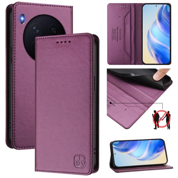 For vivo X300 RC01 Dual-Folded Magnetic Suction RFID Leather Phone Case(Violet)
For vivo X300 RC01 Dual-Folded Magnetic Suction RFID Leather Phone Case(Violet)