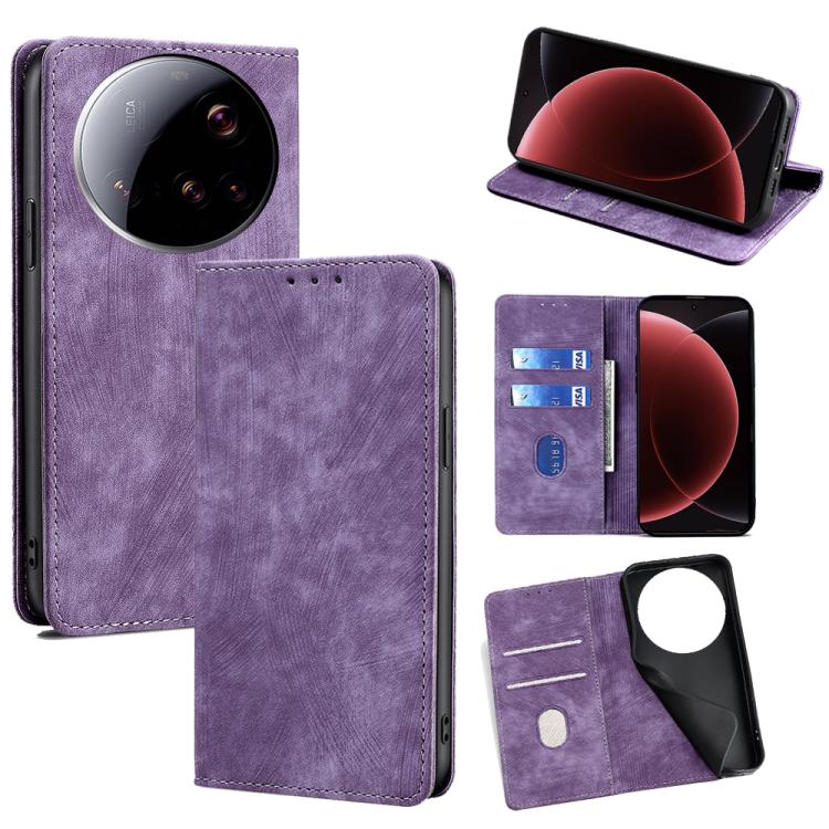 For Xiaomi 15 Ultra RFID Anti-theft Brush Magnetic Leather Phone Case(Purple)
For Xiaomi 15 Ultra RFID Anti-theft Brush Magnetic Leather Phone Case(Purple)