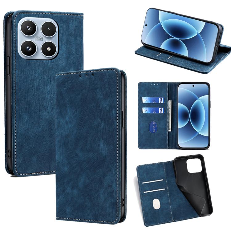 For Xiaomi 17 RFID Anti-theft Brush Magnetic Leather Phone Case(Blue)
For Xiaomi 17 RFID Anti-theft Brush Magnetic Leather Phone Case(Blue)