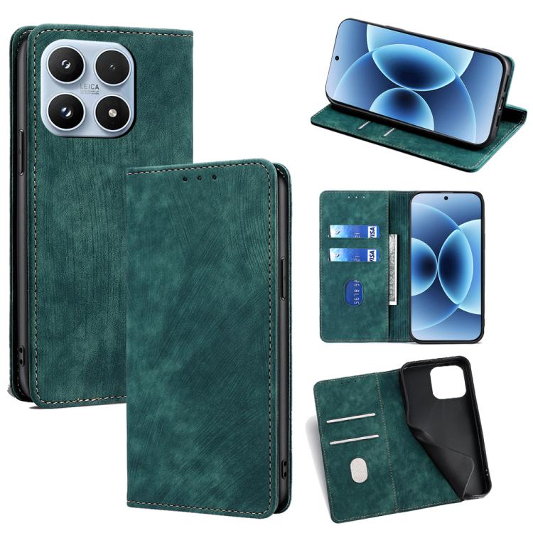 For Xiaomi 17 RFID Anti-theft Brush Magnetic Leather Phone Case(Green)
For Xiaomi 17 RFID Anti-theft Brush Magnetic Leather Phone Case(Green)