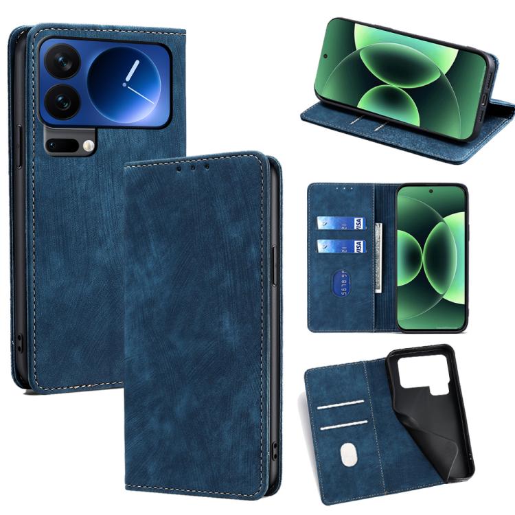 For Xiaomi 17 Pro RFID Anti-theft Brush Magnetic Leather Phone Case(Blue)
For Xiaomi 17 Pro RFID Anti-theft Brush Magnetic Leather Phone Case(Blue)