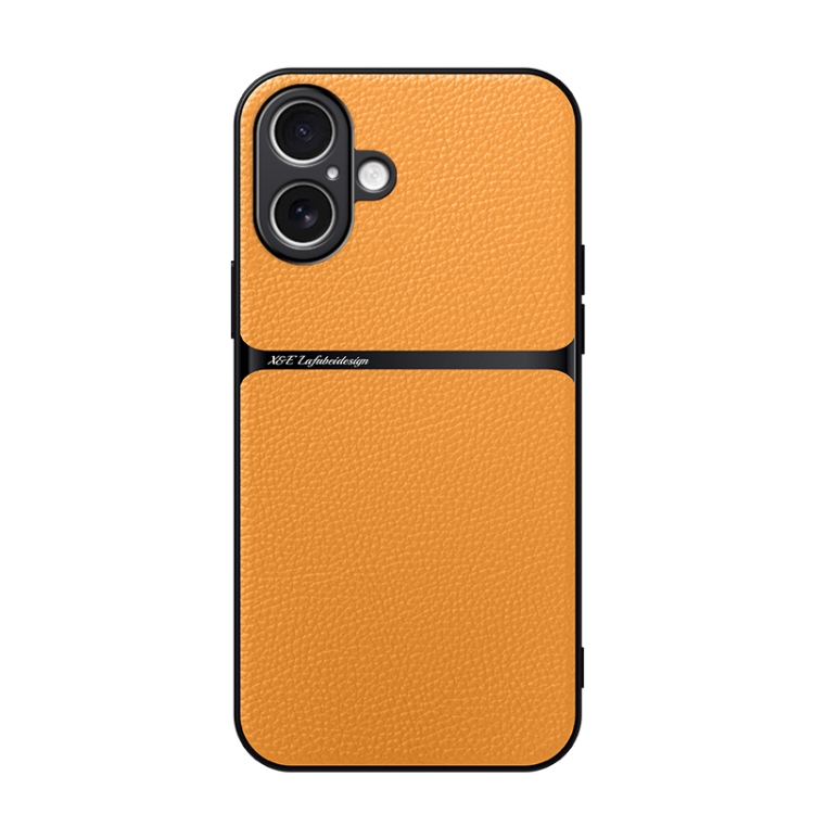 For iPhone 16 Litchi Leather Magnetic Full Coverage Shockproof Phone Case(Yellow)
For iPhone 16 Litchi Leather Magnetic Full Coverage Shockproof Phone Case(Yellow)