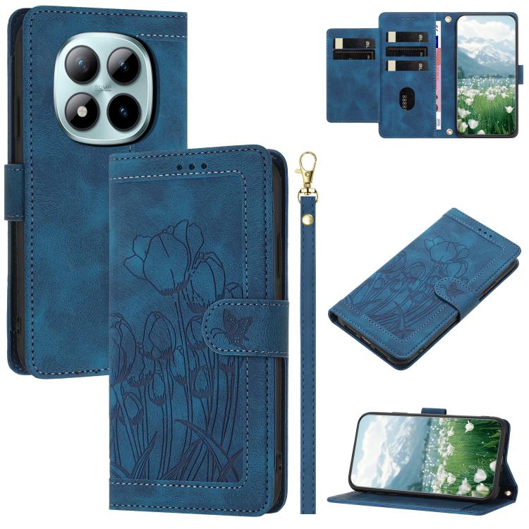 For Redmi Note 15 Pro+ 5G Global 163.3mm Tulips Embossed Leather Phone Case with Lanyard(Blue)
For Redmi Note 15 Pro+ 5G Global 163.3mm Tulips Embossed Leather Phone Case with Lanyard(Blue)