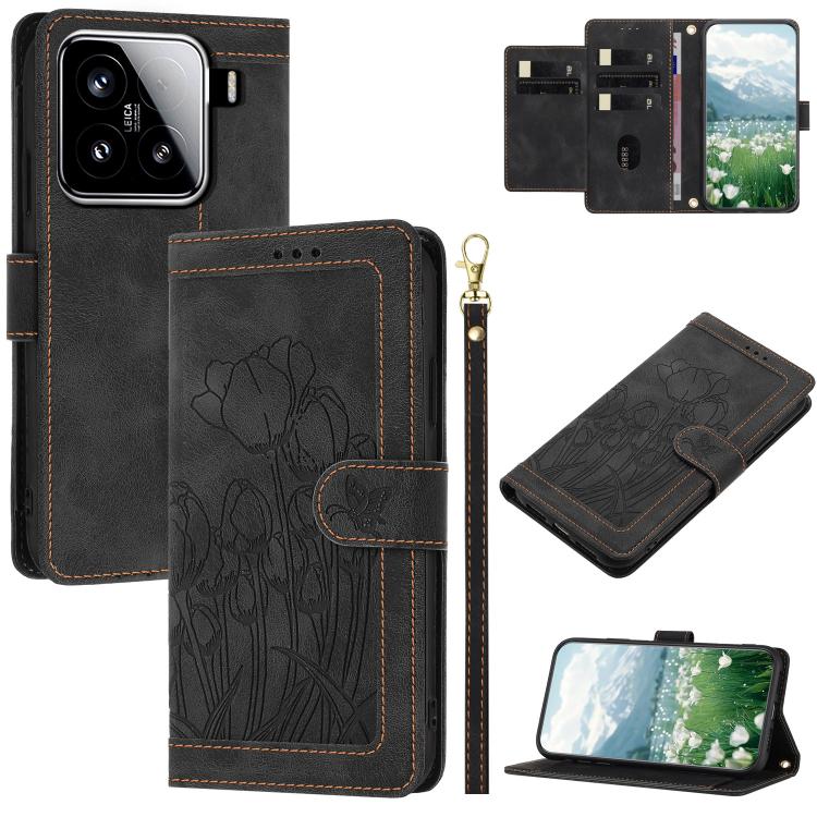 For Xiaomi 15 Tulips Embossed Leather Phone Case with Lanyard(Black)
For Xiaomi 15 Tulips Embossed Leather Phone Case with Lanyard(Black)